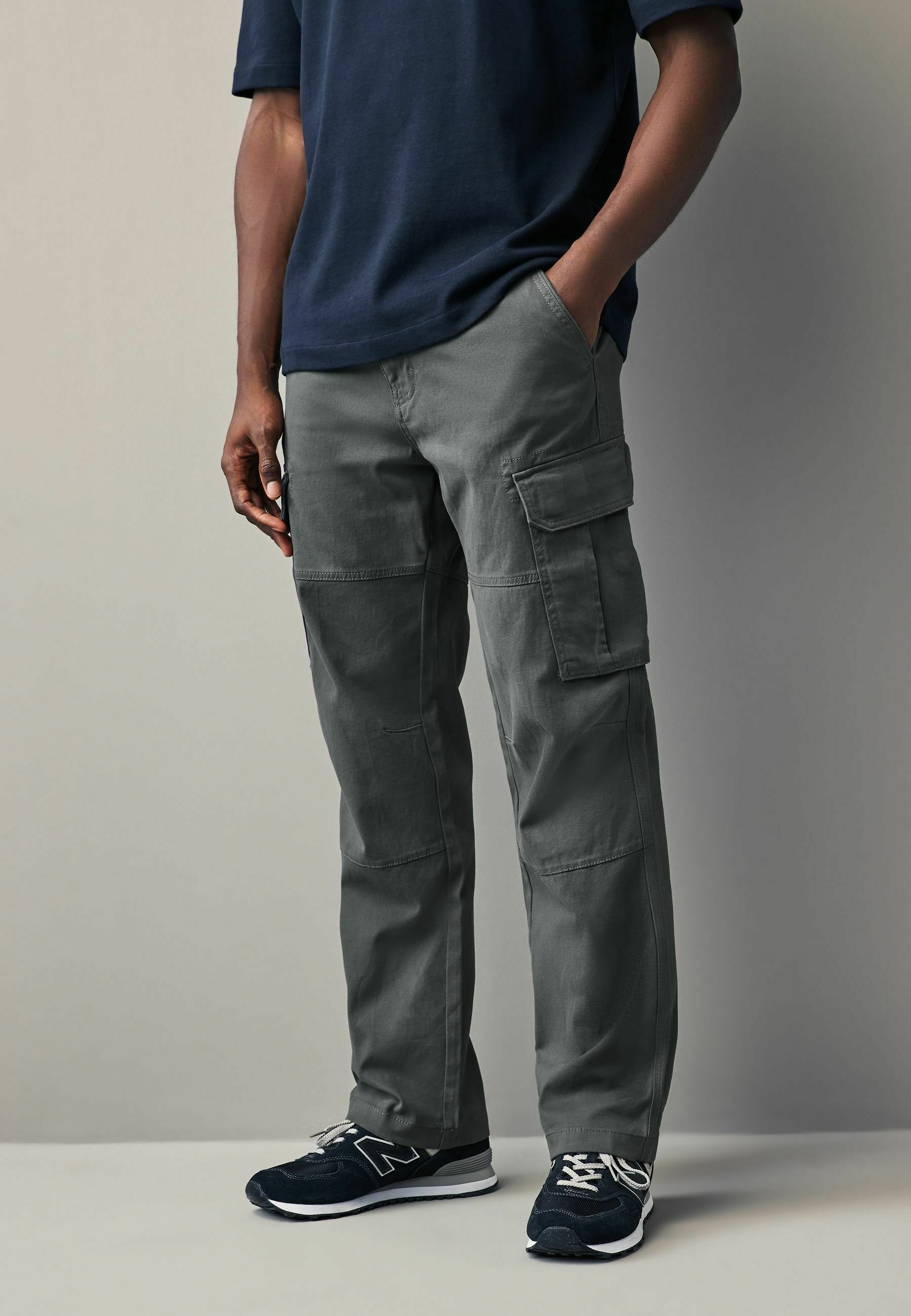 Next 2 PACK STRAIGHT FIT - Cargo trousers - black charcoal grey 