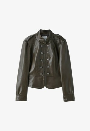 Stradivarius, Veste en similicuir - khaki