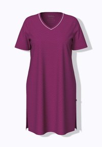 Midikleid, Punto di Roma, Tunika-Ausschnitt, Langarm, bordeauxviolett