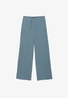 WIDE-LEG CREPE - TROUSERS - Pantalon classique - blue denim