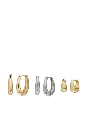 SCULPTED OVAL HOOP 3-PIECE PACK - Earrings - gold-coloured