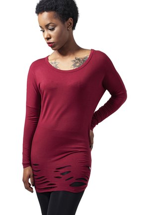 LADIES CUTTED VISCOSE L/S TEE - Topper langermet - burgundy