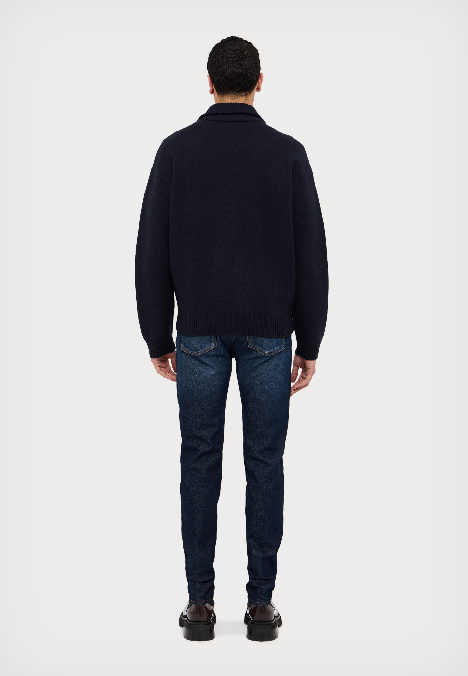トップス EMPORIO ARMANI Navy Cotton Knit Cardigan Emporio Armani CARDIGAN - Cardigan - blu navy/dark blue