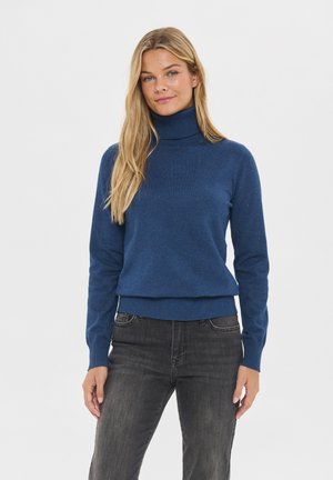 ROLL NECK - Svetrík - pageant blue melange