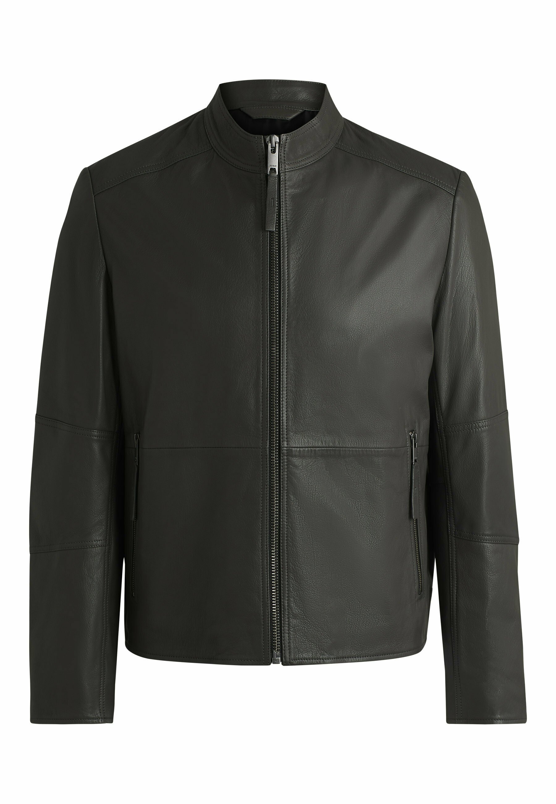 Grey leather jacket