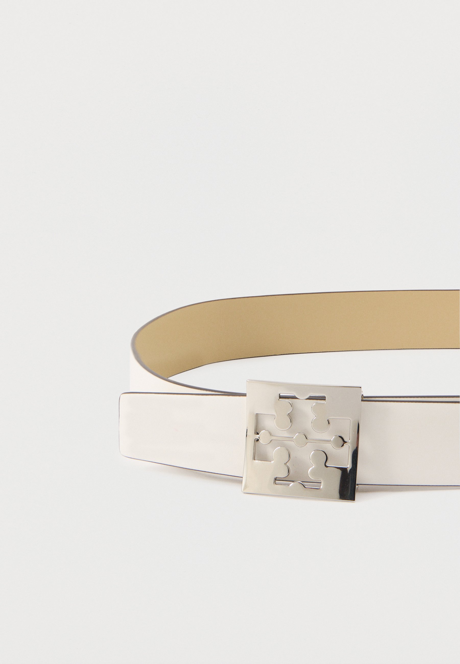 Tory Burch SQUARE LOGO BELT - Belt - cirrus cloud/praline/off