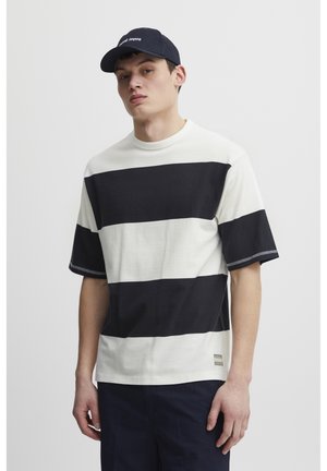 WIDE STRIPED - T-shirt con stampa - dark navy