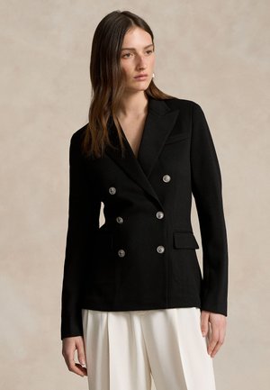 DOUBLE BREASTED KNIT BLAZER - Blazer - black