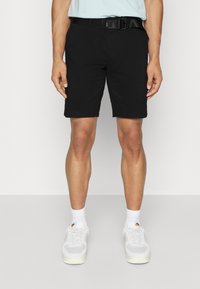 Calvin Klein - MODERN SLIM BELT - Shorts - black Miniatyrbild 1