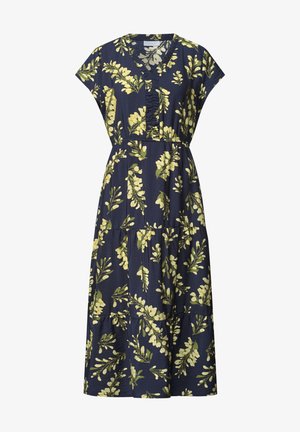 Street One Studio, MIDI DRESS WITH V-NECK AND RUFFLES - Robe de jour - maritime blue