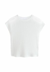 PETITE FIT - SHORT SLEEVE TEXTURED  - Blůza - white