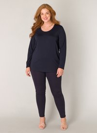 BASE LEVEL CURVY - ASO - Long sleeved top - dark blue Thumbnail Image 1