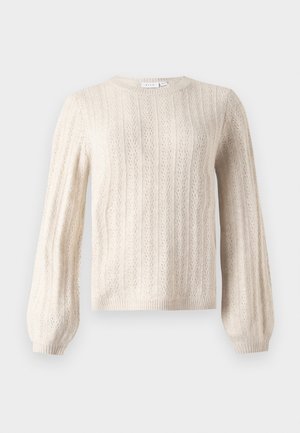 VILA, VILIGA POINTELLE L/S O-NECK TOP -NOOS - Πουλόβερ - birch