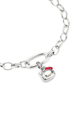 THOMAS SABO, HELLO KITTY CHARM MIT ROTER SCHLEIFE - Charm - silver-coloured