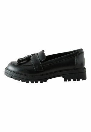 Next, WIDE FIT (G) FIT - SCHOOL CHUNKY TASSEL LOAFERS . - Slip-ons - black matt leather