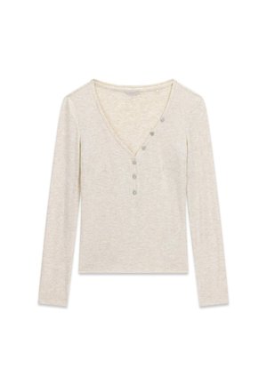 Guess, STRICKRIPPENOBERTEIL - T-shirt à manches longues - beige