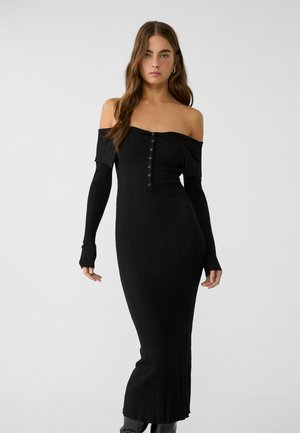 Stradivarius WITH BUTTONS  - Haljina s naramenicama - black