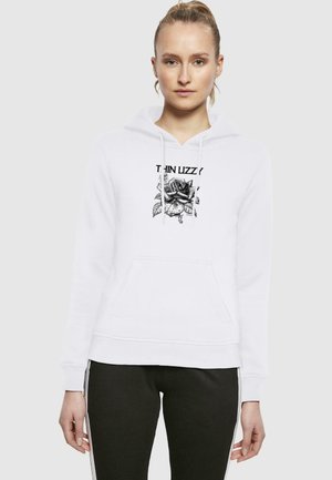 Merchcode THIN LIZZY - ROSE LOGO HOODY - Sweatshirt - white