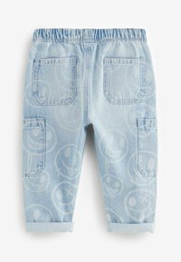 Next REGULAR FIT LASER PRINT - Sirgete säärtega teksad - light blue happy face