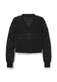 Calliope CON PERLE - Strickjacke - ultrablack