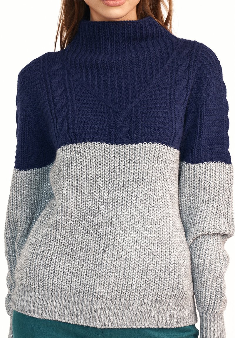 Damen Strickjacken | Nife Strickpullover navy grey/grau - MY76624 Damen Strickjacken | Nife Strickpullover navy grey/grau - MY76624
