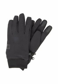Zwarte geïsoleerde handschoenen met een gestructureerde stof, elastische cuffs en een klittenbandsluiting. Verstevigde vingertoppen zorgen voor extra duurzaamheid.