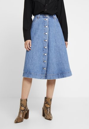 A-line skirt - blue denim