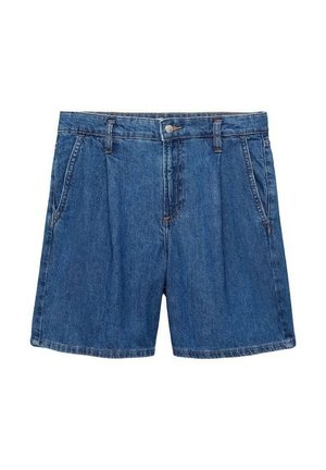 Denim shorts in medium blue kleur, met een klassiek vijf-pocket ontwerp, rits en riemlussen. Rechte pasvorm met een gladde textuur.