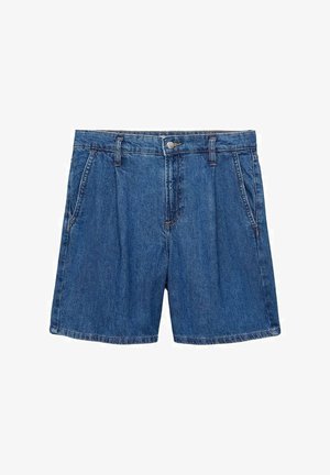Denim shorts in medium blue kleur, met een klassiek vijf-pocket ontwerp, rits en riemlussen. Rechte pasvorm met een gladde textuur.