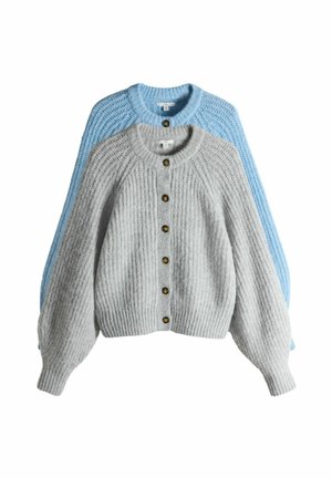 2 PACK - Cardigan - grey marl/light blue