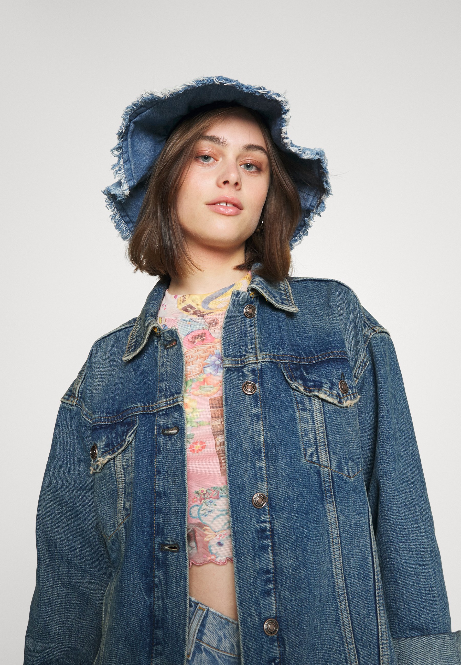 Free People Jolene Trucker Denim Jacket, Women's, Size: XL, Blue