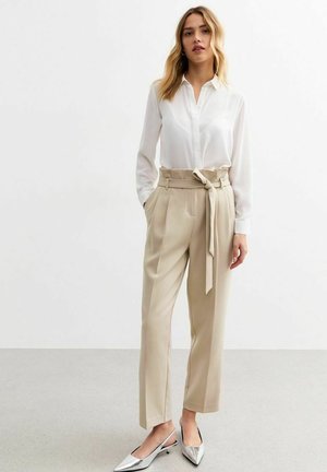 New Look PAPERBAG - Trousers - stone