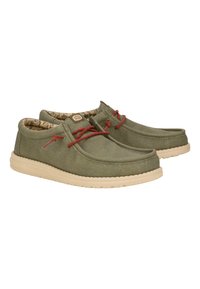 HEYDUDE Wally Waxed Canvas - Slip-On Schuhe - Scarpe da barca - olive