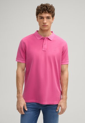 Rosa Kurzarm-Poloshirt aus Baumwolle, ausgestattet mit einem klassischen Kragen, einer Zwei-Knopf-Leiste und einem dezenten bestickten Logo auf der Brust.