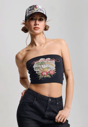 Ed Hardy, WOMENS PARADISE TATTOO BANDEAU - Top - black