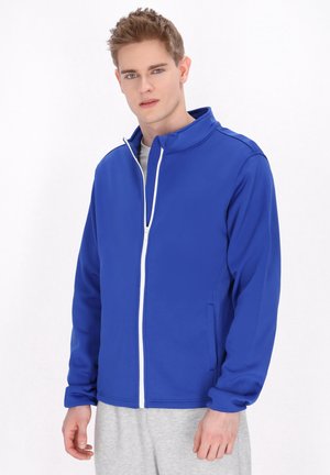Felpa con zip - königsblau/weiss