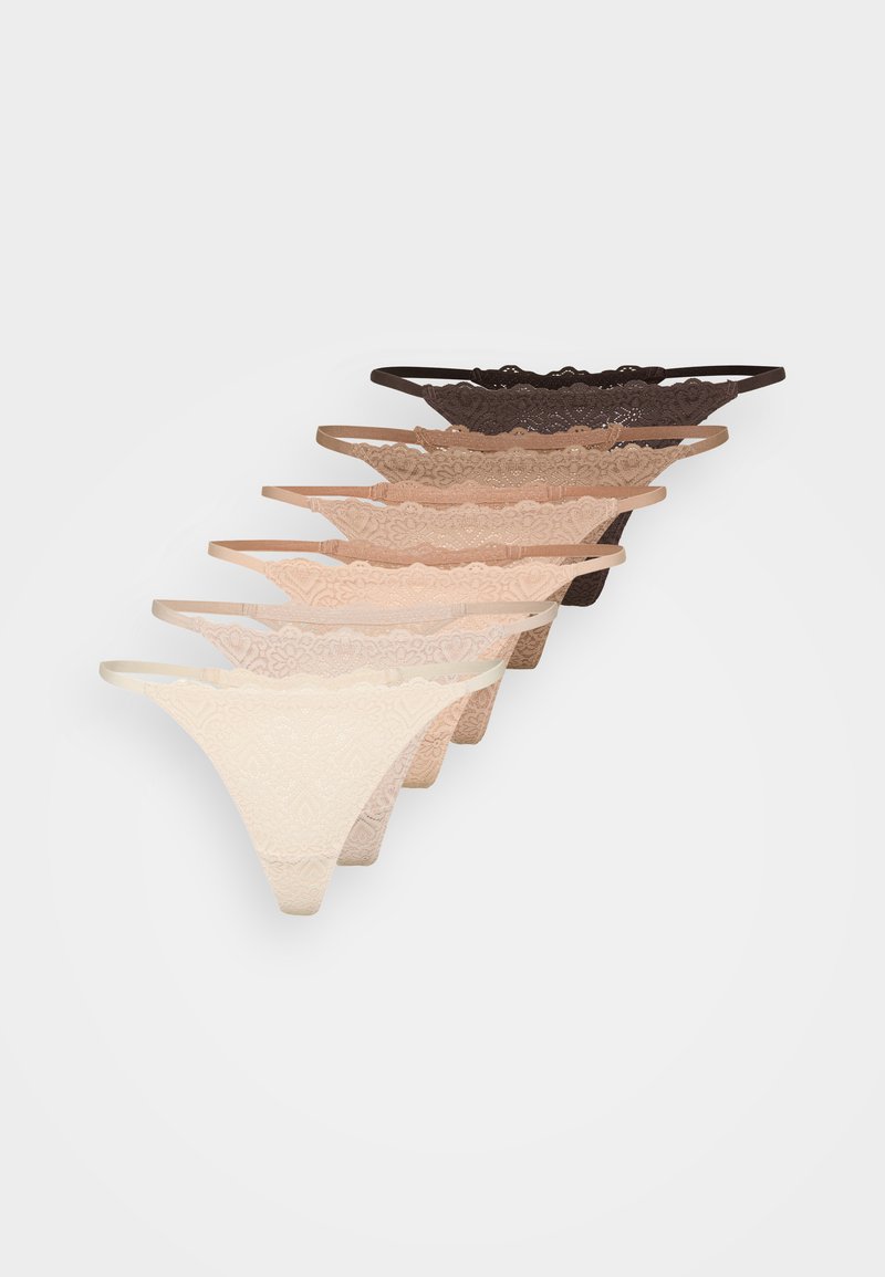 Anna Field 7 PACK STRING THONG, - Thong - neutral shades/beige ...