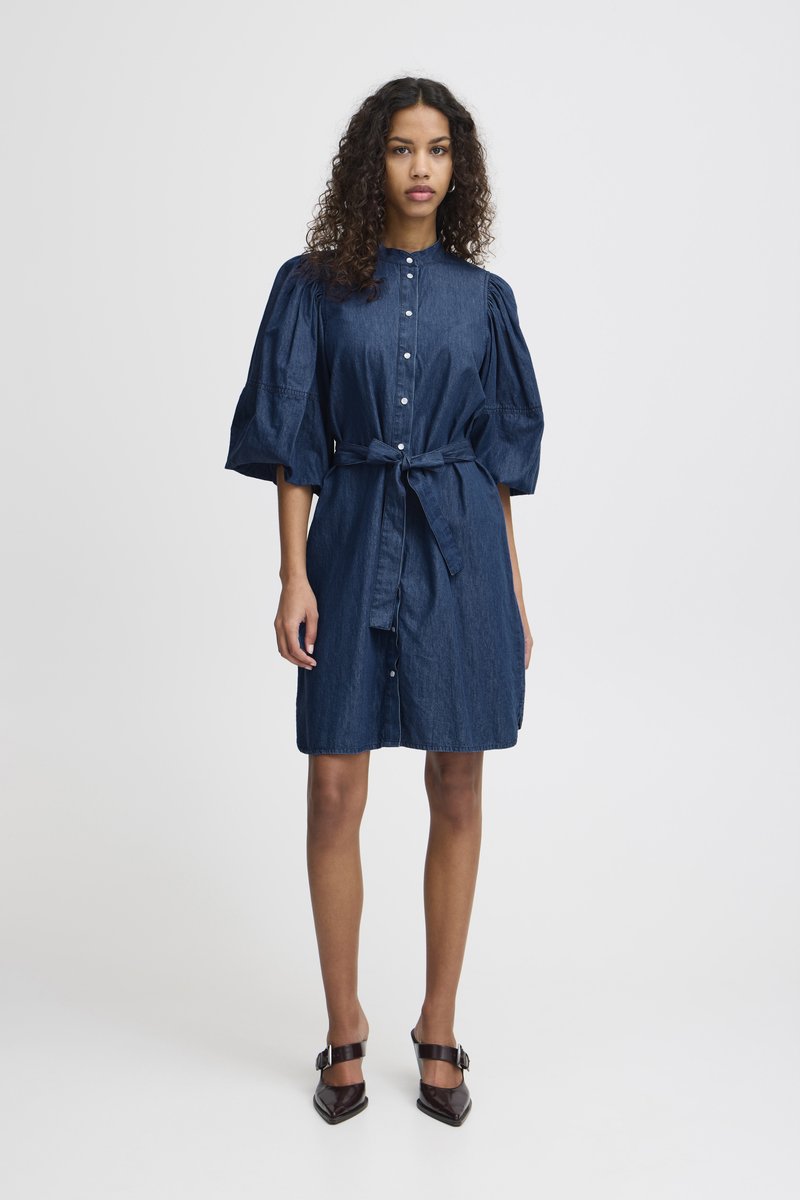 ICHI BORGIE - Denim dress - washed dark blue/dark-blue denim - Zalando.co.uk
