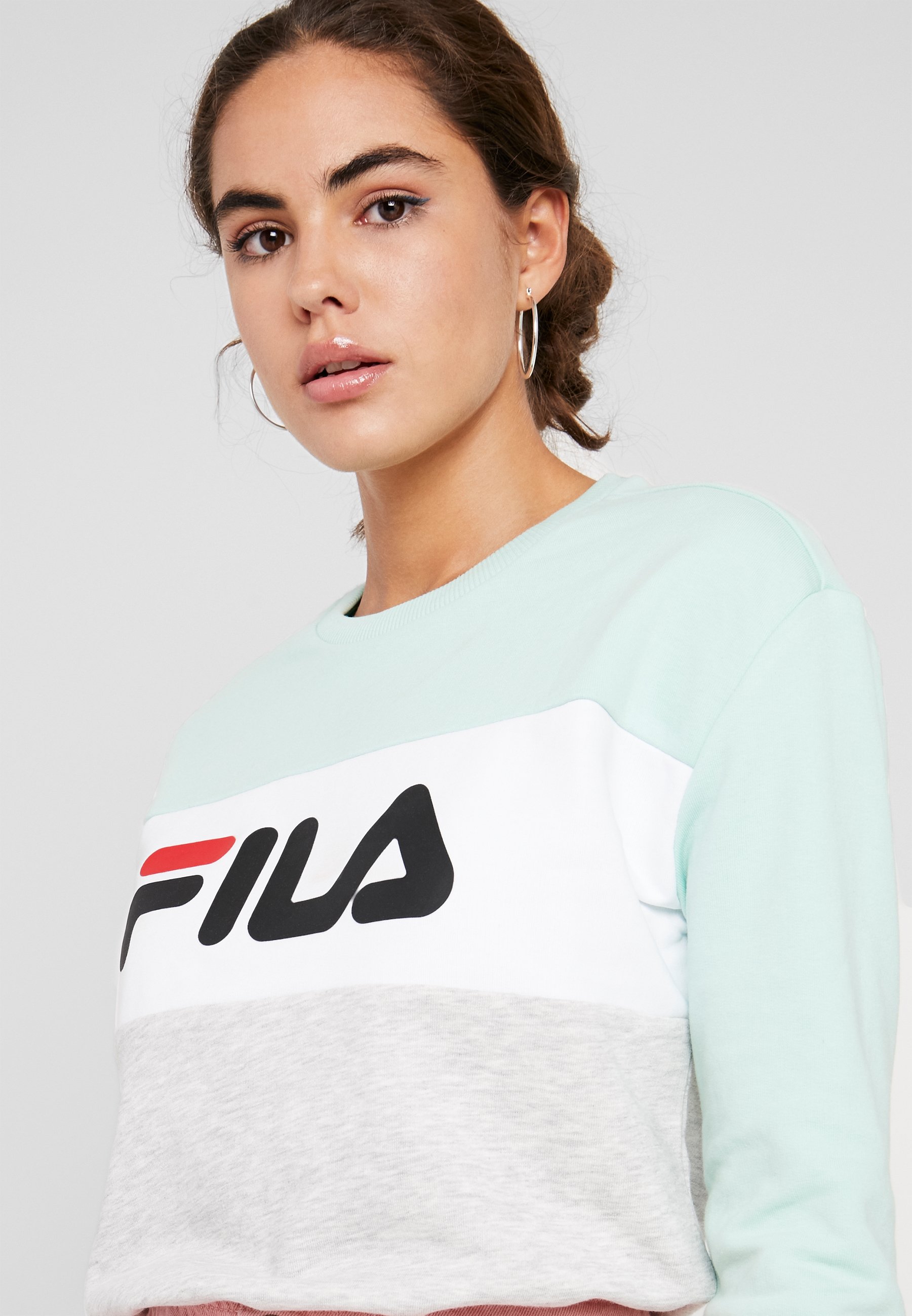 Fila LEAH Sweater light grey melange bright whitemist Fila LEAH Sweater light grey melangeblack Zalando.nl