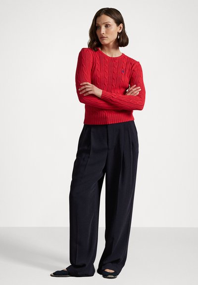 Polo Ralph Lauren CABLE-KNIT COTTON CREWNECK JUMPER - Neule - deep orangey red
