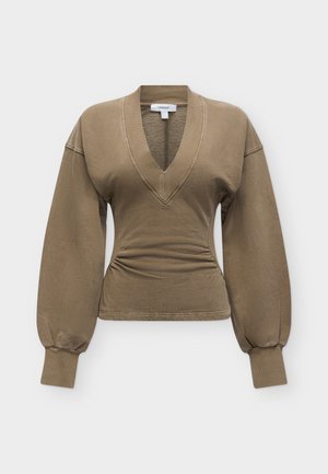 Topshop, TSRIMA V NECK CINCH WAIST - Суитшърт - khaki