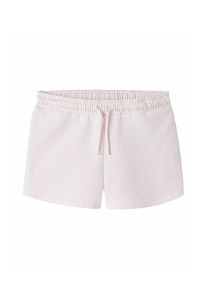 Lichtroze shorts met elastische tailleband en een trekkoord, ontworpen voor vrijetijdsgebruik.