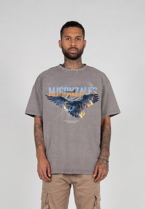 EAGLE V2. ACID WASHED HEAVY OVERSIZE  - T-shirt print - asphalt