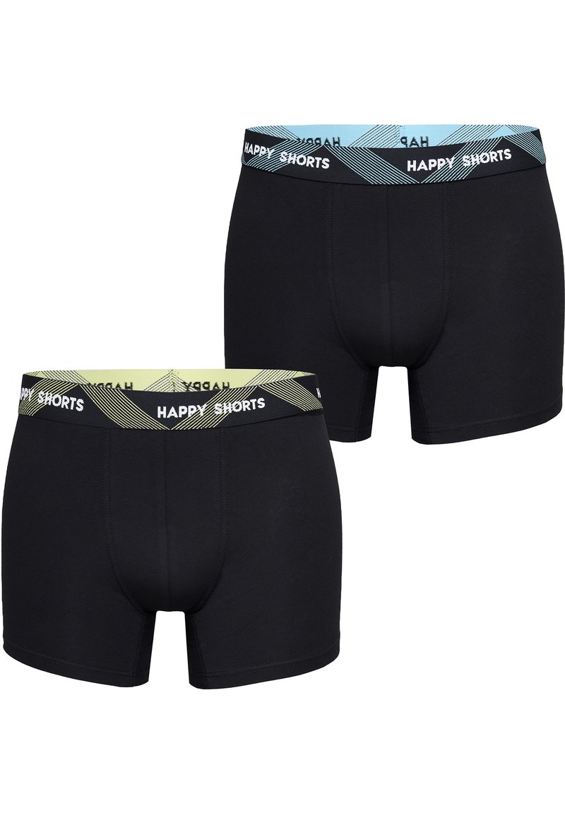 Happy Shorts 2PACK SOLIDS - Úzké boxerky - black