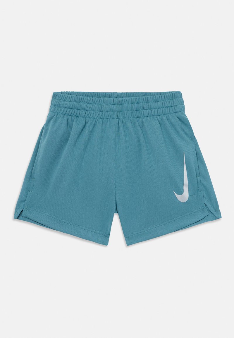 Világoskék sportnadrág elasztikus derékkal, oldalhasítékokkal és fehér Nike logóval a bal lábon. Simány, lélegző anyag.