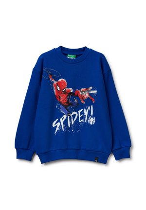 PRINT ON FRONT LOGO LABEL ON LEFT BOTTOM HEM - Felpa - blue