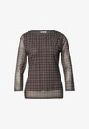 3/4-SLEEVE MESH SHIRT WITH PRINT - Blouse - silk brown