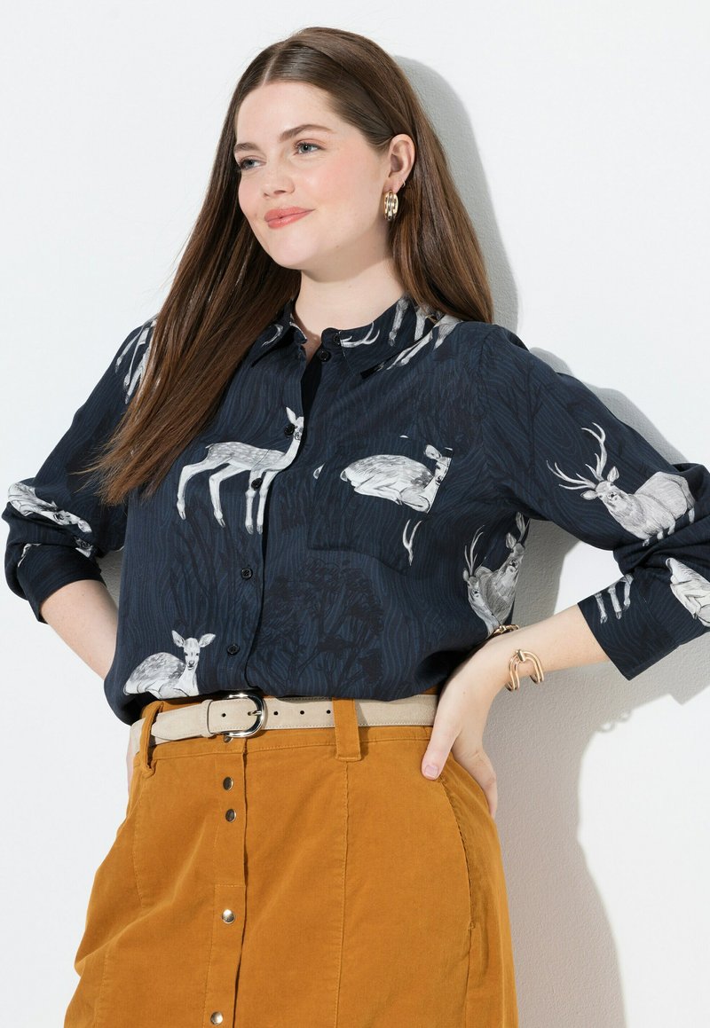 Ulla Popken Camicia da notte - dark blue/blu scuro