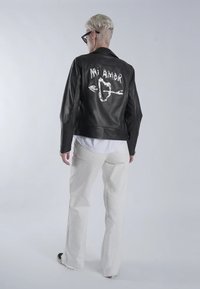 Mira Paris MI AMOR EMBROIDERY BIKER PERFECTO JACKET - Kožená bunda - black
