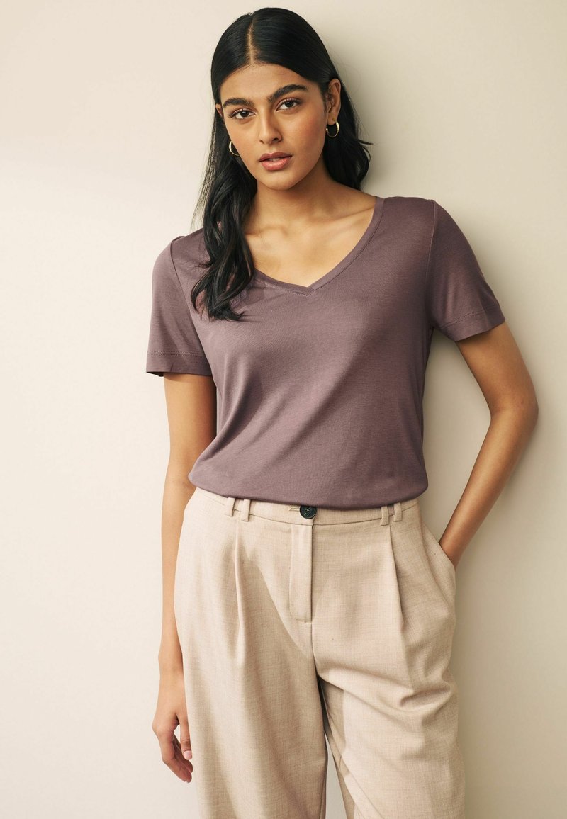 Next SLOUCH V-NECK- REGULAR FIT - T-shirts basic - brown